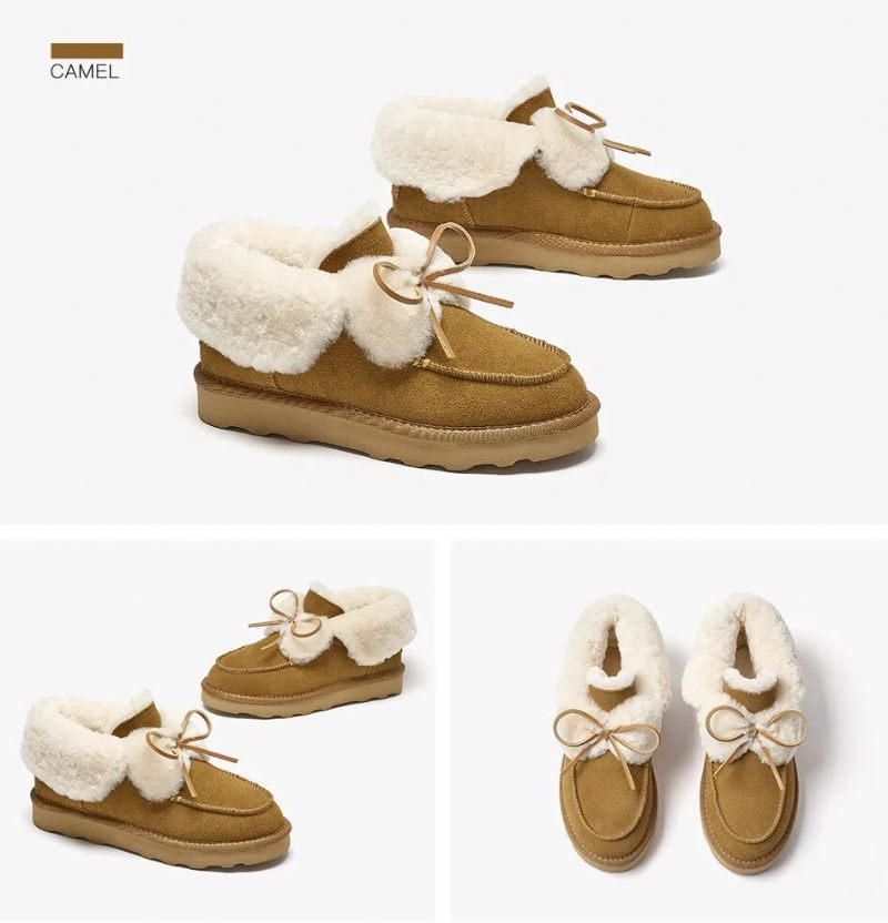Clariza Flat Winter Loafer För Kvinnor - Kamel