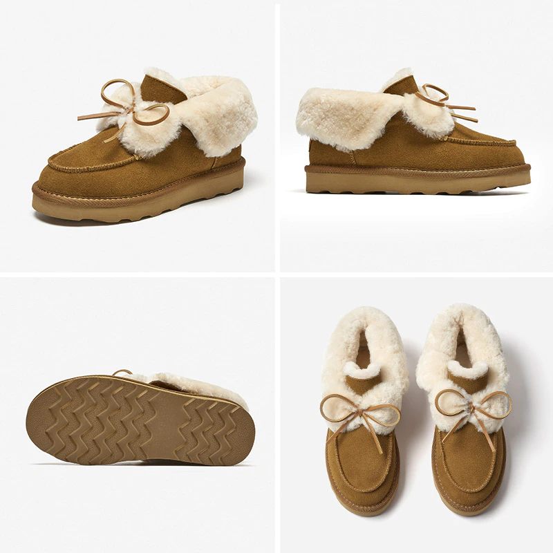 Clariza Flat Winter Loafer För Kvinnor - Kamel