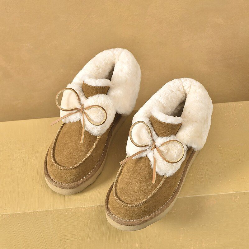 Clariza Flat Winter Loafer För Kvinnor - Kamel