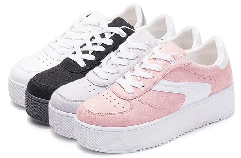 Cleo Plataform Canvas Sneaker Med Snörning För Kvinnor - Grå