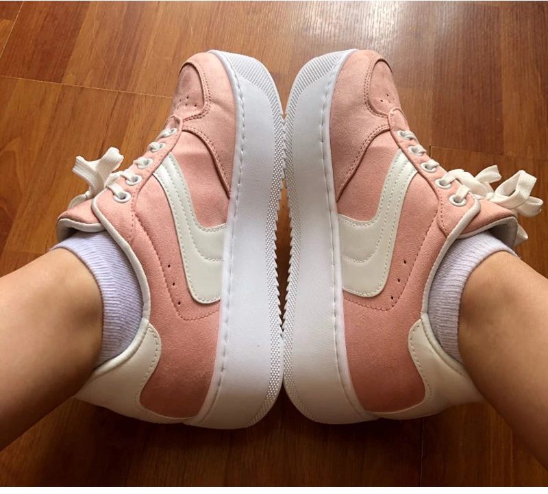 Cleo Plataform Canvas Sneaker Med Snörning För Kvinnor - Grå