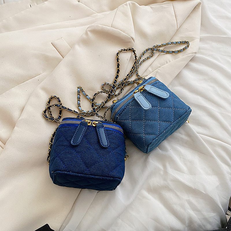 Collin Kviltad Mini Crossbody-handväska För Kvinnor - Blå