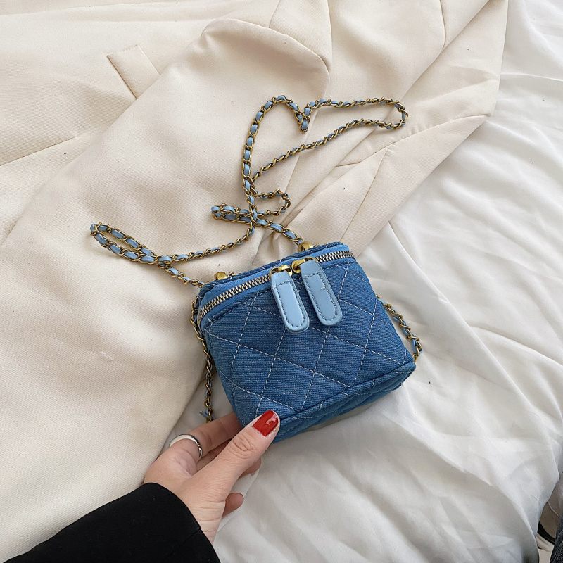Collin Kviltad Mini Crossbody-handväska För Kvinnor - Blå