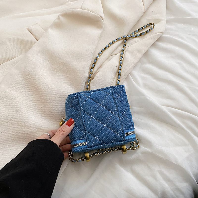 Collin Kviltad Mini Crossbody-handväska För Kvinnor - Blå