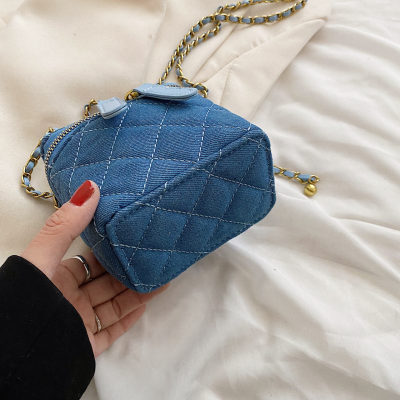 Collin Kviltad Mini Crossbody-handväska För Kvinnor - Blå