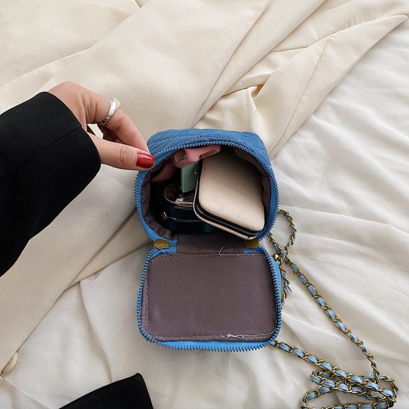 Collin Kviltad Mini Crossbody-handväska För Kvinnor - Blå