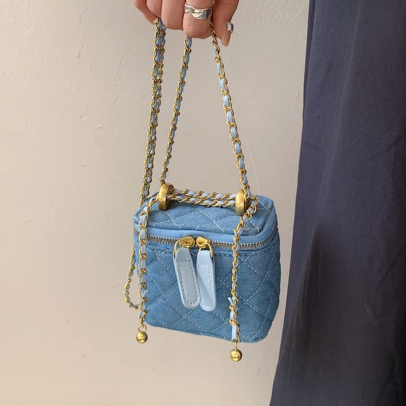 Collin Kviltad Mini Crossbody-handväska För Kvinnor - Blå