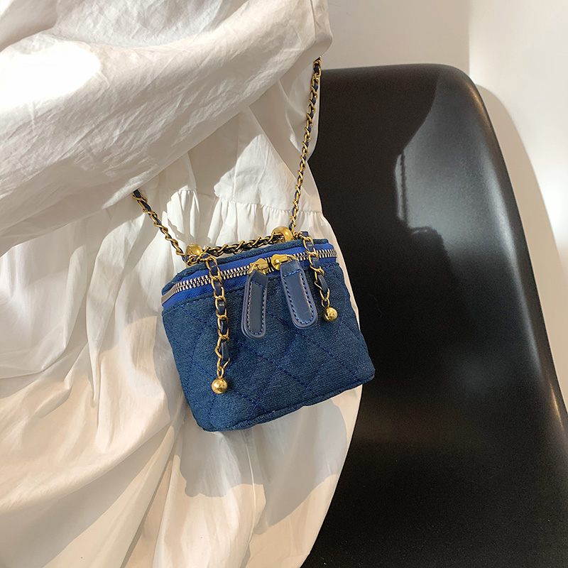 Collin Kviltad Mini Crossbody-handväska För Kvinnor - Blå