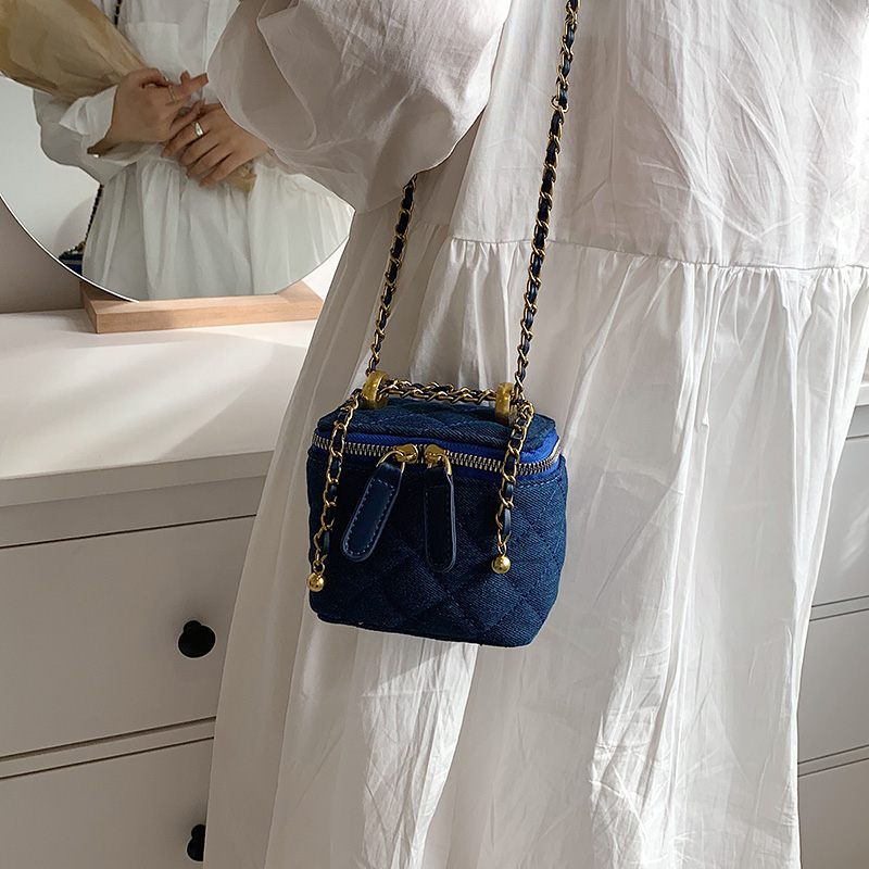 Collin Kviltad Mini Crossbody-handväska För Kvinnor - Blå