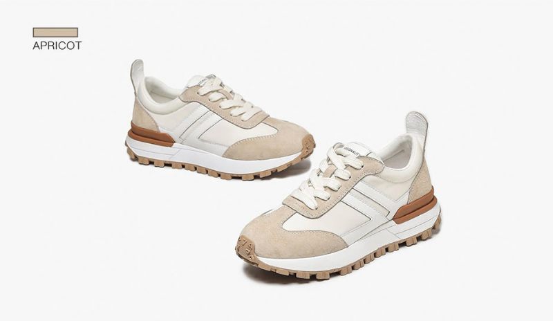Colombo Sneaker I Mocka För Kvinnor - Aprikos
