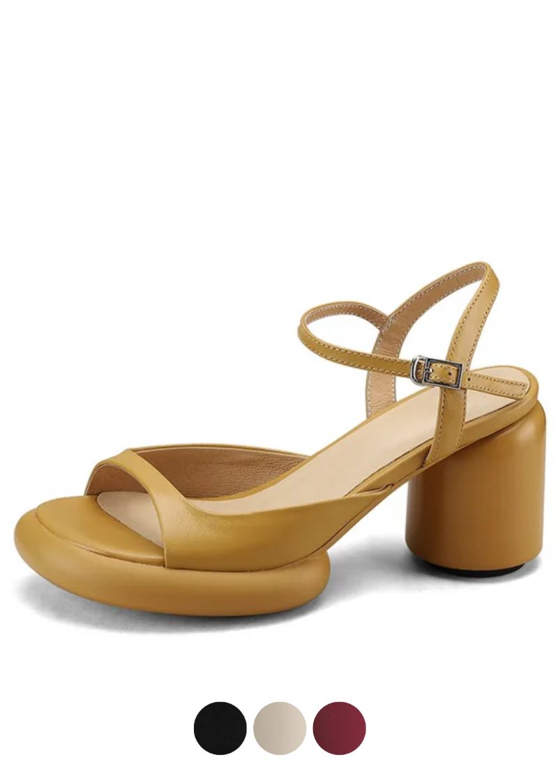 Coralia Eleganta Sandaler Med Tjock Klack För Kvinnor