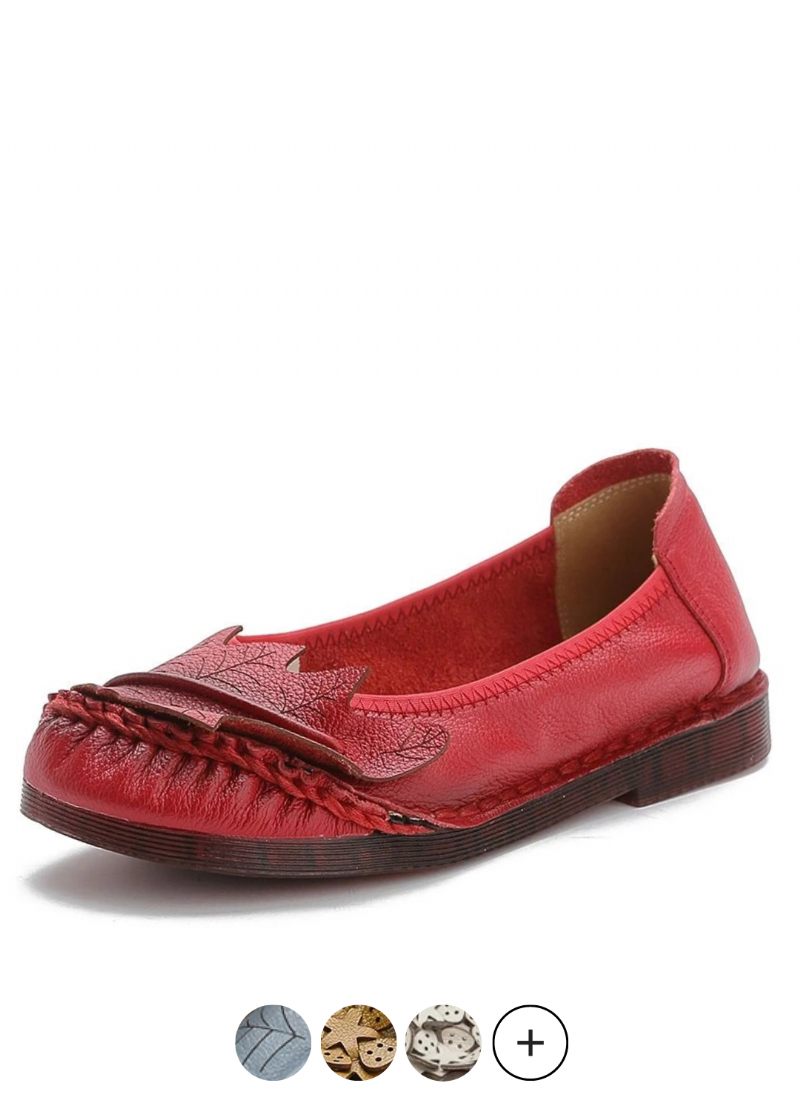 Coralia Platta Slip-on-skor I Läder För Kvinnor