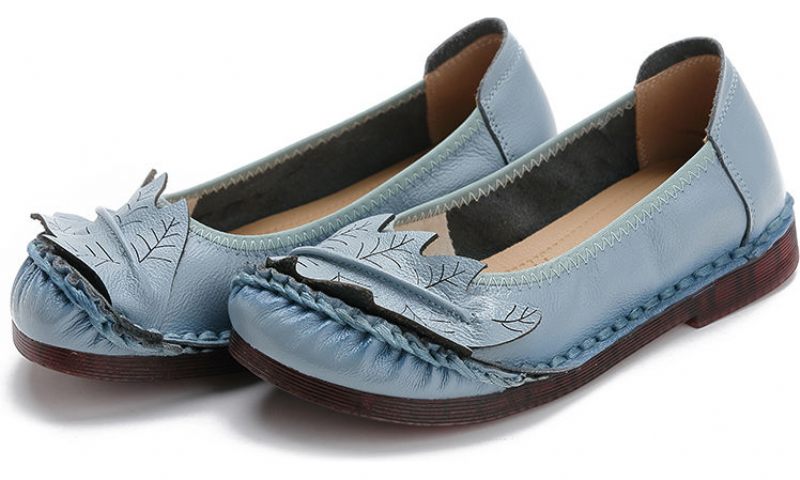 Coralia Platta Slip-on-skor I Läder För Kvinnor - Röd
