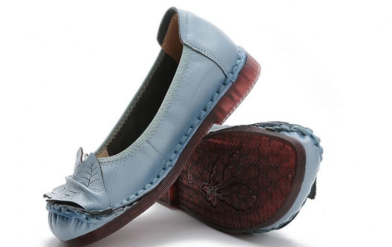 Coralia Platta Slip-on-skor I Läder För Kvinnor - Röd