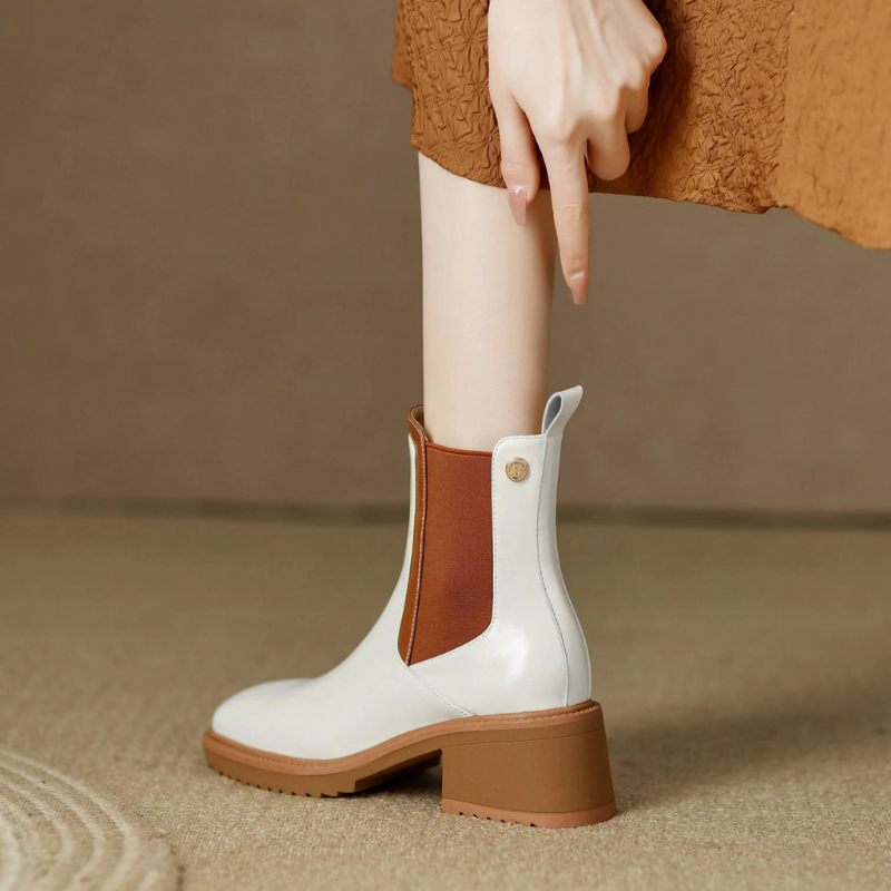 Corey Tjocka Klackar För Kvinnor Höst Chelsea Boots - Svart