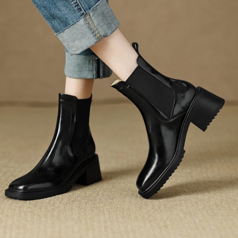 Corey Tjocka Klackar För Kvinnor Höst Chelsea Boots - Svart
