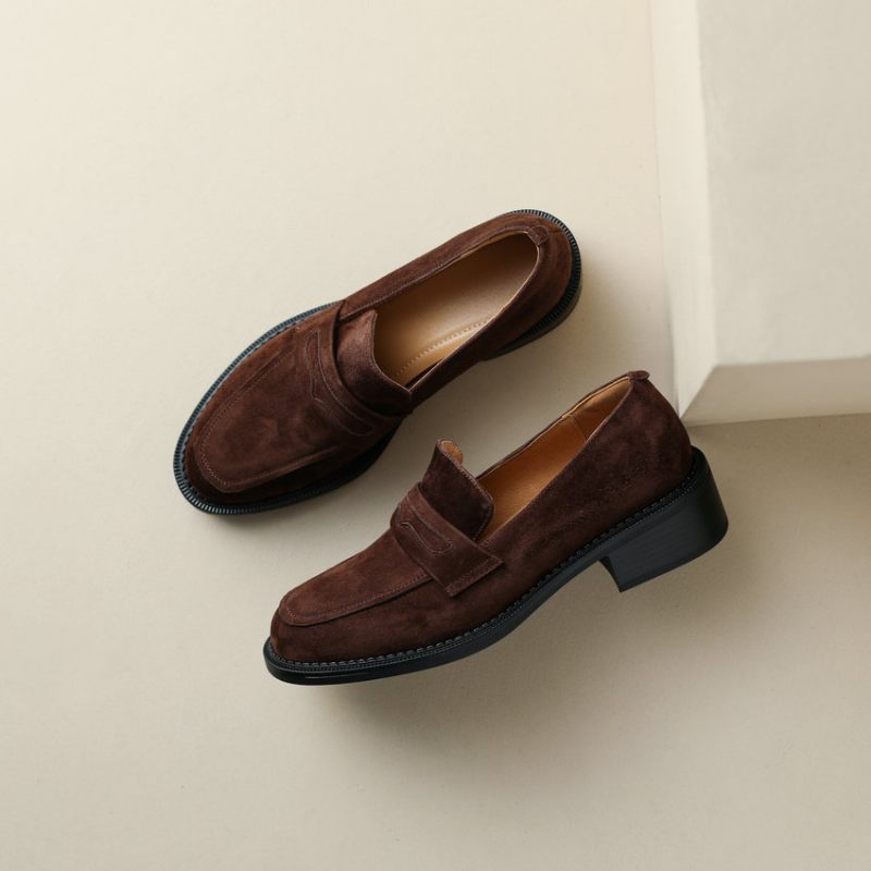 Cornelia Dam Med Heels Läder Loafer - Svart