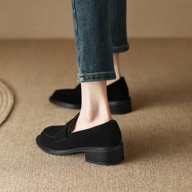 Cornelia Dam Med Heels Läder Loafer - Svart