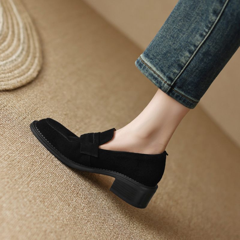 Cornelia Dam Med Heels Läder Loafer - Svart
