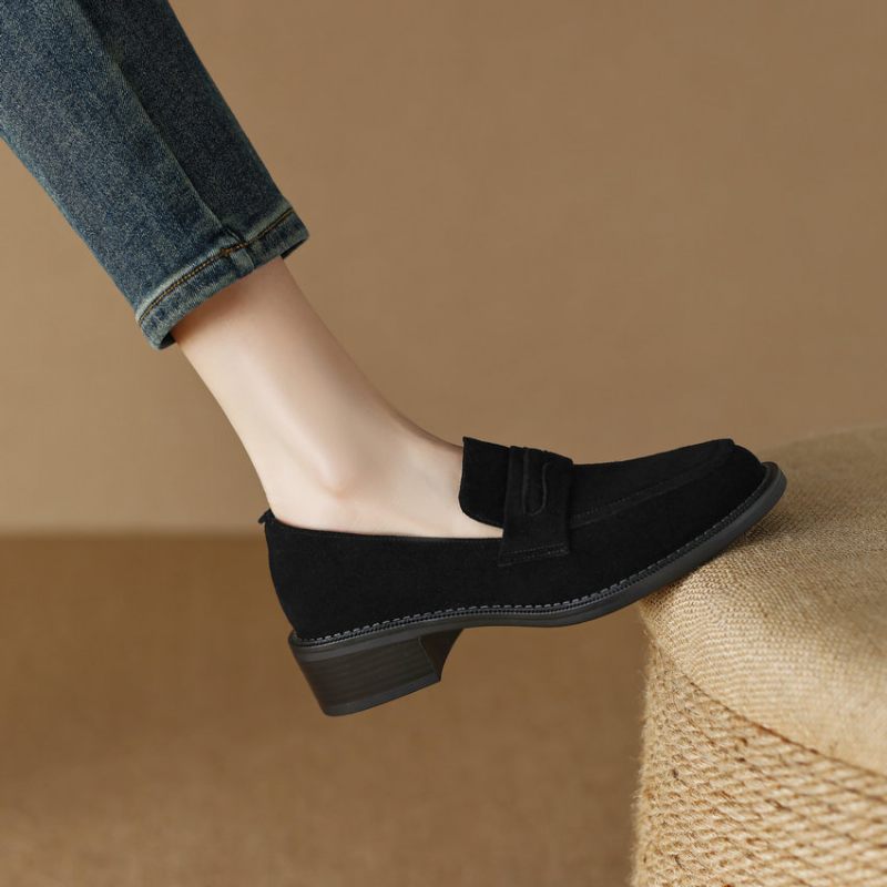 Cornelia Dam Med Heels Läder Loafer - Svart