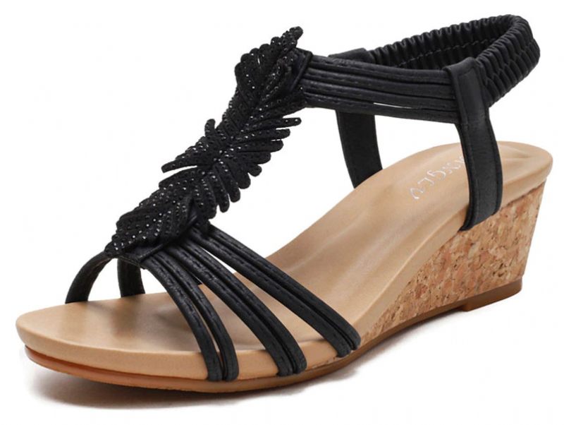 Cornelia Sandal Med T-remsband För Kvinnor - Svart