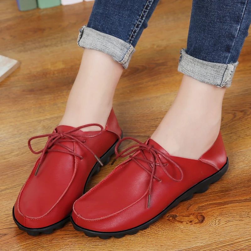 Corozo Loafers Med Snörning För Kvinnor - Orange