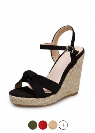 Creta Dam Elegant Wedge Black Sandal