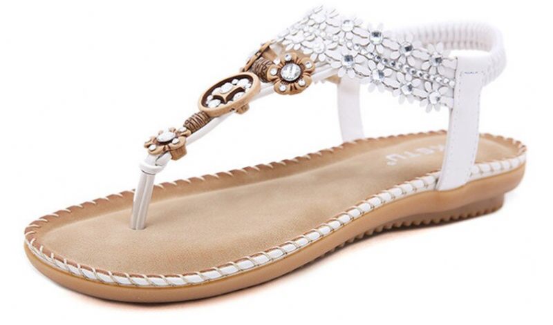 Cristal Platt Sandal För Kvinnor - Vit