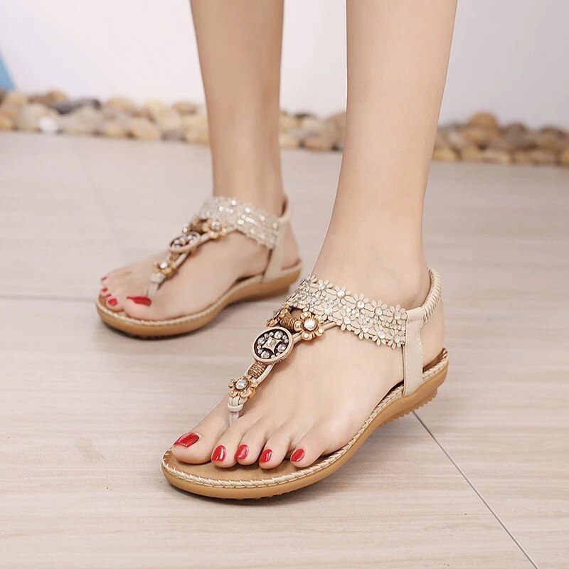 Cristal Platt Sandal För Kvinnor - Vit