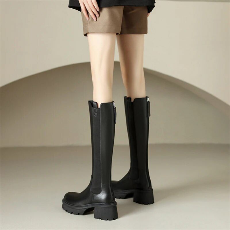 Cristel Chelsea Long Autumn Boots För Kvinnor - Brun