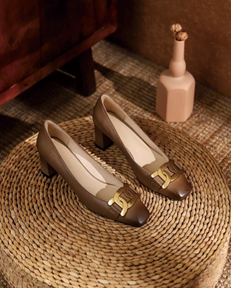 Cristy Dam Elegant Leather Pumps Svarta Skor - Svart