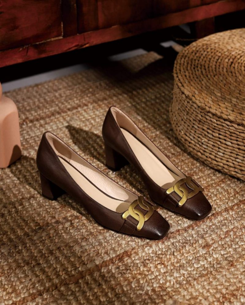 Cristy Dam Elegant Leather Pumps Svarta Skor - Svart