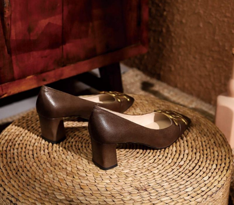 Cristy Dam Elegant Leather Pumps Svarta Skor - Svart