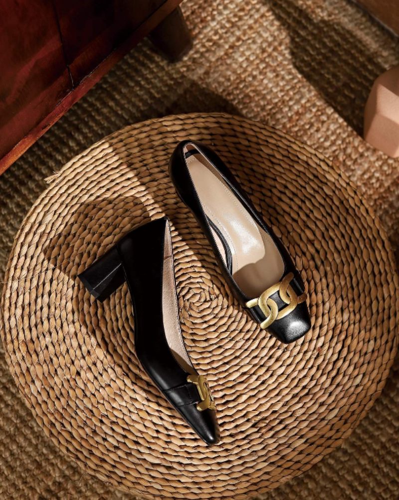 Cristy Dam Elegant Leather Pumps Svarta Skor - Svart