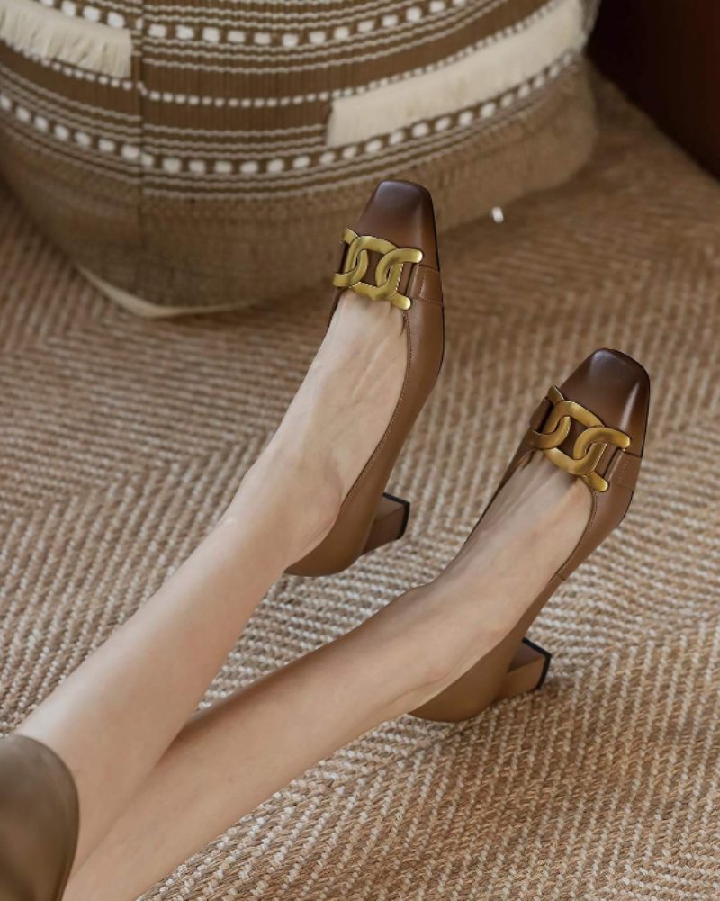 Cristy Dam Elegant Leather Pumps Svarta Skor - Svart