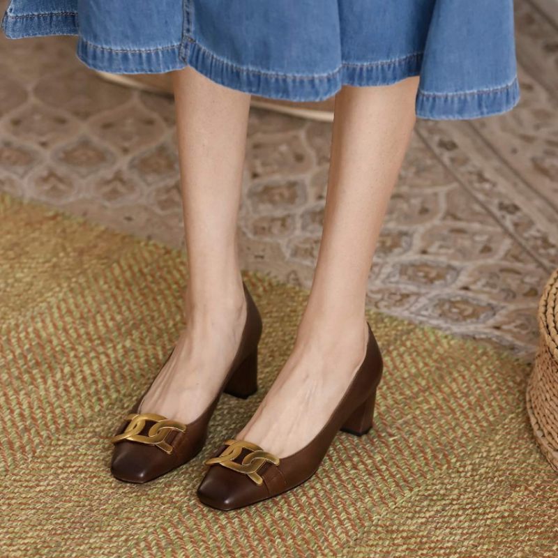 Cristy Dam Elegant Leather Pumps Svarta Skor - Svart