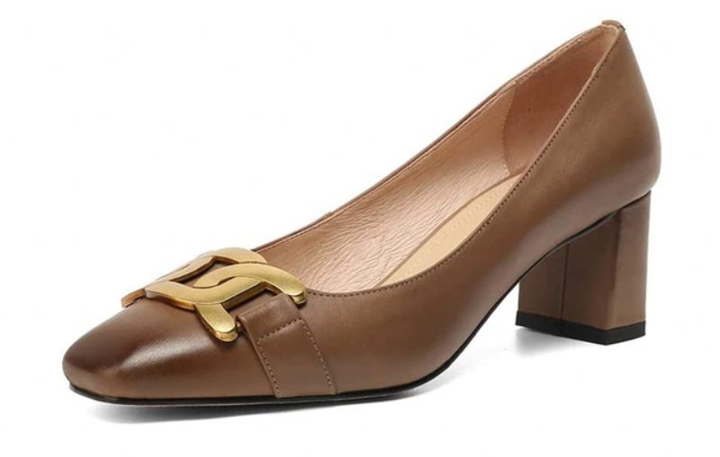 Cristy Elegant Pumps-skor I Läder För Kvinnor - Brun