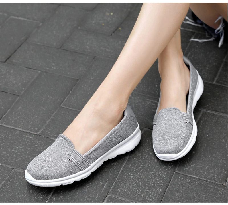Dagliga Kvinnors Mjuka Andningsbara Mesh Casual Flat Loafers Skor - Rosa