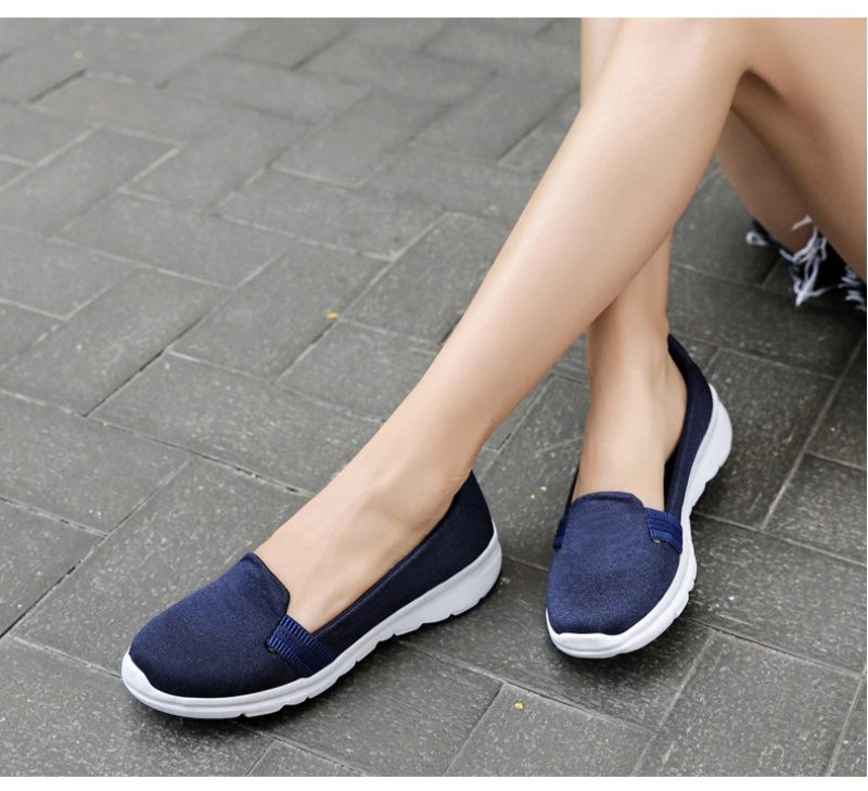 Dagliga Kvinnors Mjuka Andningsbara Mesh Casual Flat Loafers Skor - Rosa