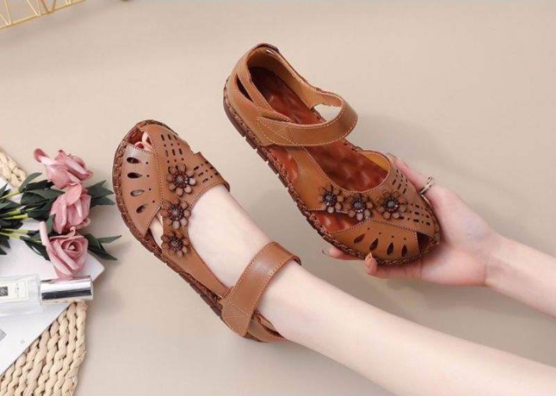 Dalena Platt Sandal För Kvinnor - Beige