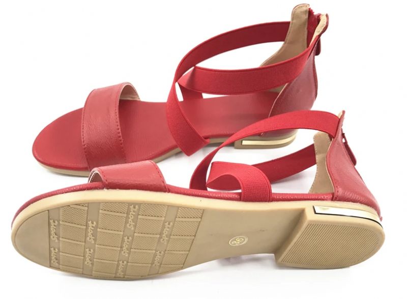 Dalia Lädersandal För Kvinnor - Röd