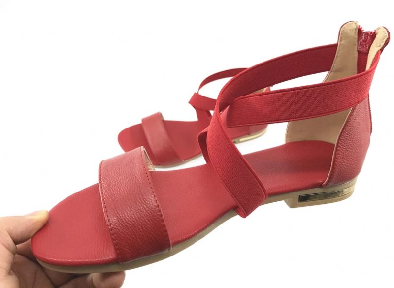 Dalia Lädersandal För Kvinnor - Röd