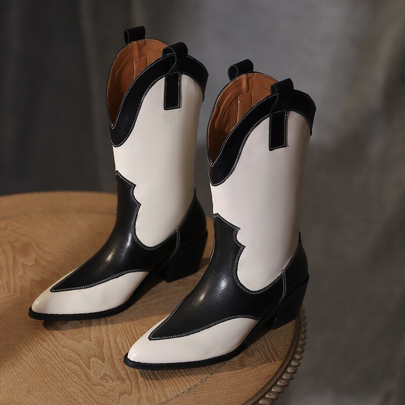 Dallas Western Läderstövlar - White Velvet