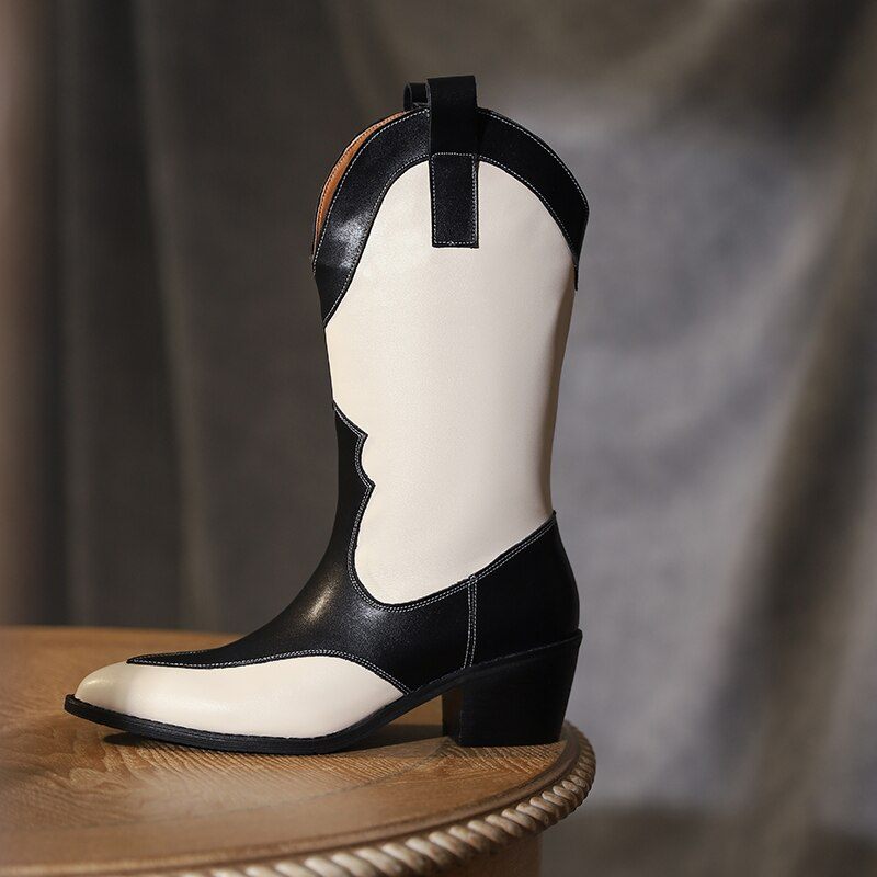 Dallas Western Läderstövlar - White Velvet
