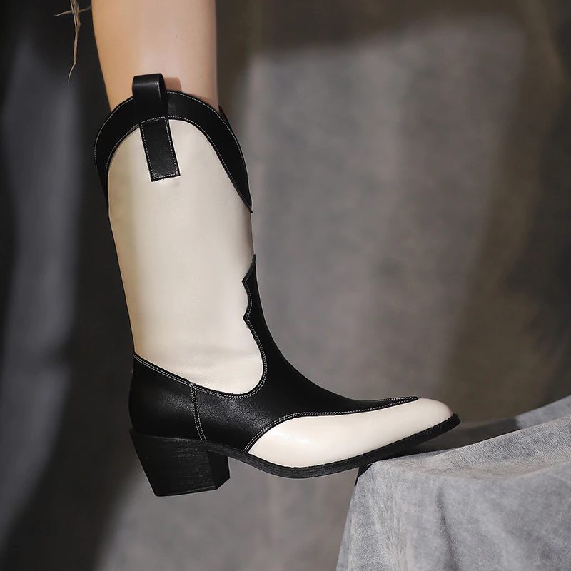 Dallas Western Läderstövlar - White Velvet