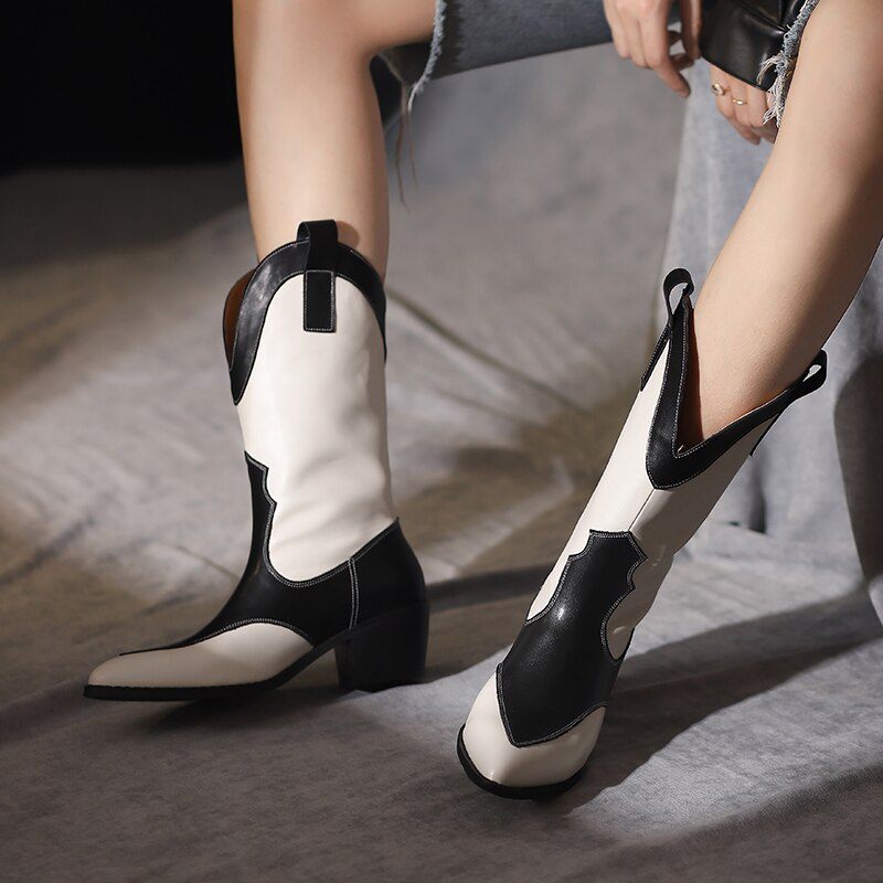 Dallas Western Läderstövlar - White Velvet