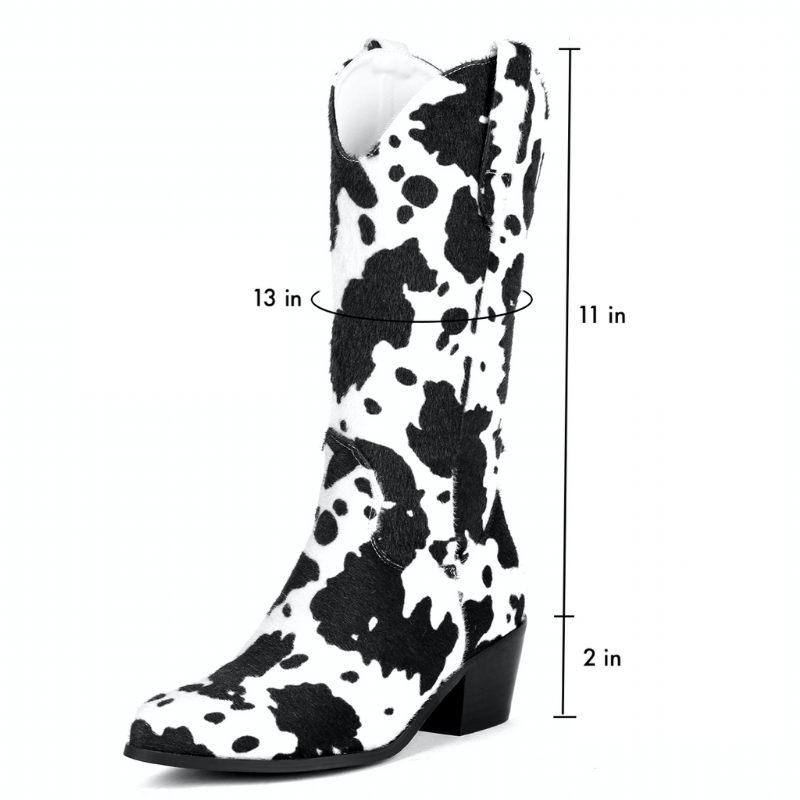 Darana Slip-on Mid Calf Westernstövlar För Kvinnor - Rosa