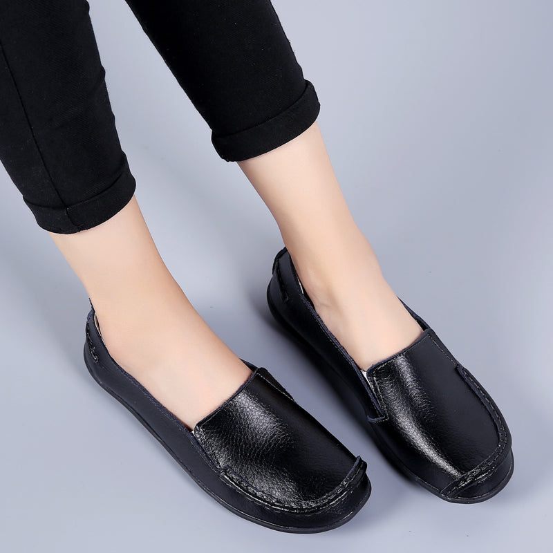 Debbie Dam Leather Loafers Skor Slip On - Beige