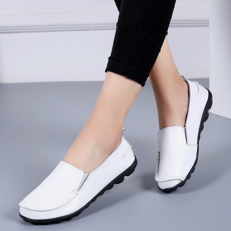 Debbie Dam Leather Loafers Skor Slip On - Beige