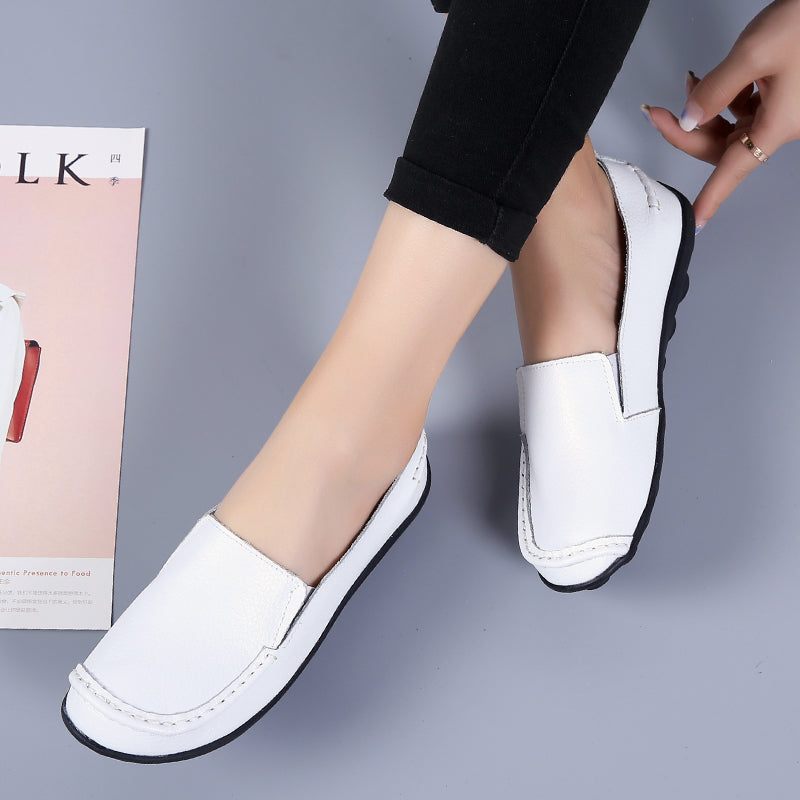 Debbie Dam Leather Loafers Skor Slip On - Beige